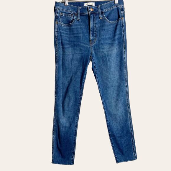 Madewell 10” Roadtripper High Rise Raw Hem Skinny Jeans Size 28 - Picture 1 of 6
